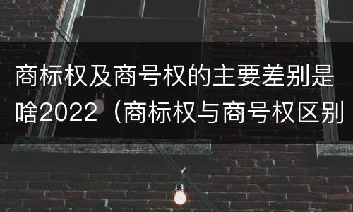 商标权及商号权的主要差别是啥2022（商标权与商号权区别）