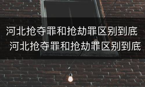 河北抢夺罪和抢劫罪区别到底 河北抢夺罪和抢劫罪区别到底是什么
