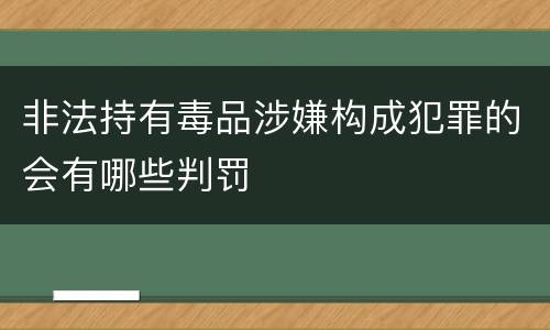 非法持有毒品涉嫌构成犯罪的会有哪些判罚