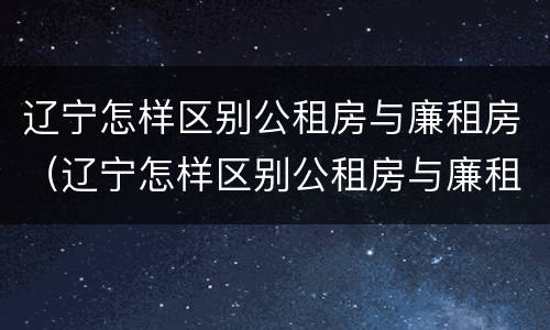 辽宁怎样区别公租房与廉租房（辽宁怎样区别公租房与廉租房的区别）