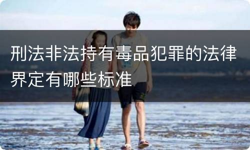 刑法非法持有毒品犯罪的法律界定有哪些标准