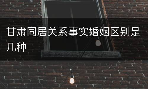 甘肃同居关系事实婚姻区别是几种