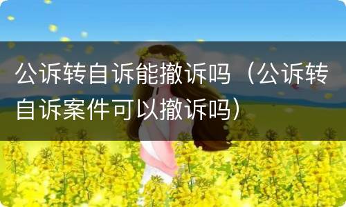 公诉转自诉能撤诉吗（公诉转自诉案件可以撤诉吗）