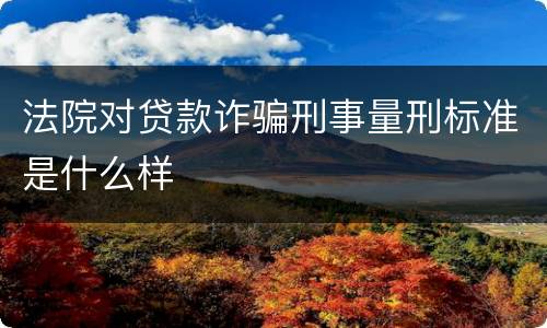 法院对贷款诈骗刑事量刑标准是什么样