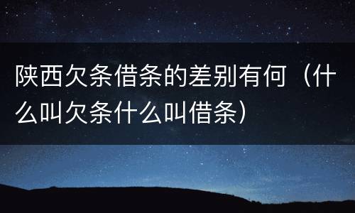 陕西欠条借条的差别有何（什么叫欠条什么叫借条）