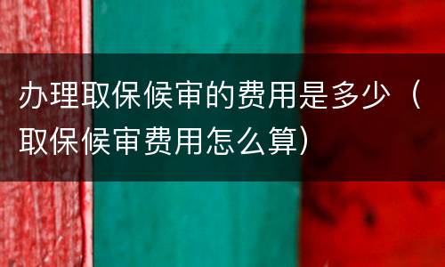 办理取保候审的费用是多少（取保候审费用怎么算）