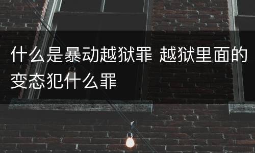 什么是暴动越狱罪 越狱里面的变态犯什么罪