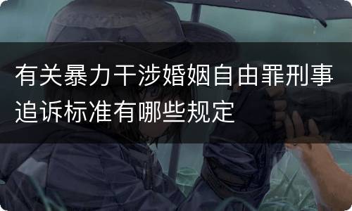 有关暴力干涉婚姻自由罪刑事追诉标准有哪些规定
