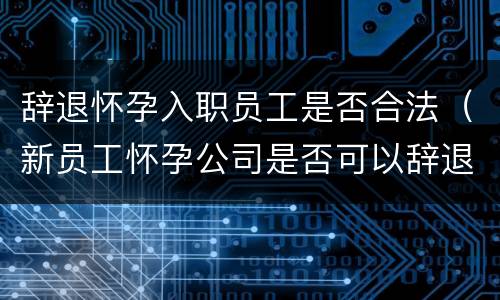 辞退怀孕入职员工是否合法（新员工怀孕公司是否可以辞退员工）