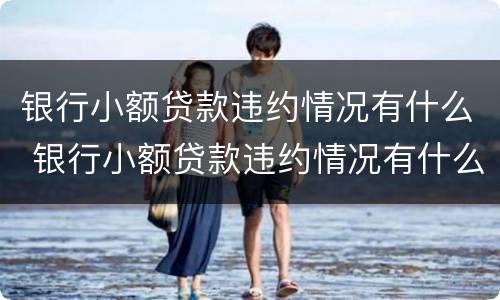 银行小额贷款违约情况有什么 银行小额贷款违约情况有什么后果