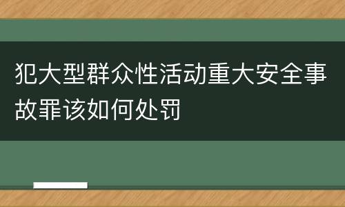 犯大型群众性活动重大安全事故罪该如何处罚