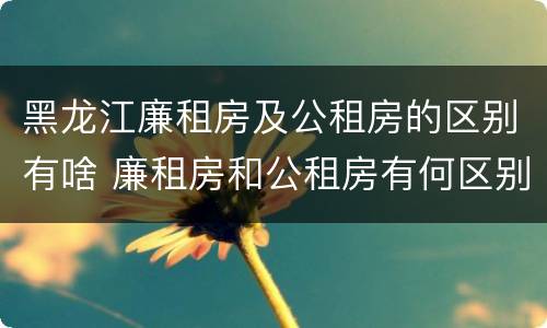 黑龙江廉租房及公租房的区别有啥 廉租房和公租房有何区别