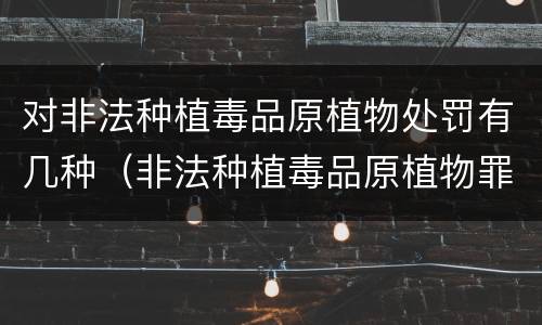 对非法种植毒品原植物处罚有几种（非法种植毒品原植物罪情节严重的三种）
