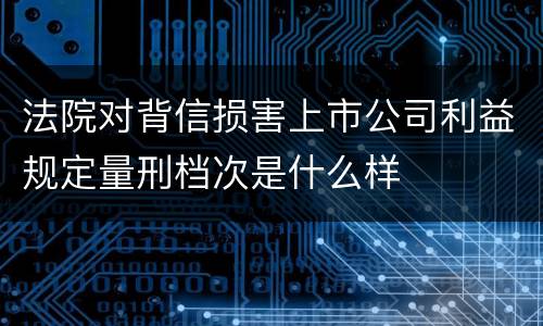 法院对背信损害上市公司利益规定量刑档次是什么样