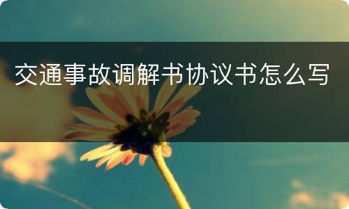 交通事故调解书协议书怎么写