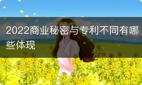 2022商业秘密与专利不同有哪些体现