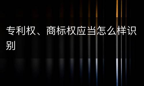 专利权、商标权应当怎么样识别