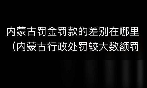 内蒙古罚金罚款的差别在哪里（内蒙古行政处罚较大数额罚款标准）