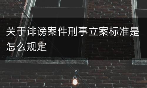 关于诽谤案件刑事立案标准是怎么规定
