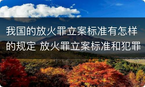 我国的放火罪立案标准有怎样的规定 放火罪立案标准和犯罪构成