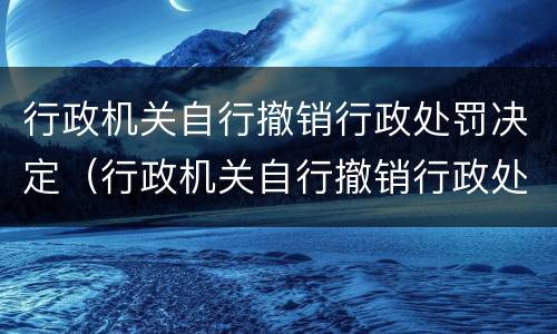 行政机关自行撤销行政处罚决定（行政机关自行撤销行政处罚决定重新处罚）