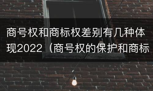 商号权和商标权差别有几种体现2022（商号权的保护和商标权的保护一样是全国性范围的）