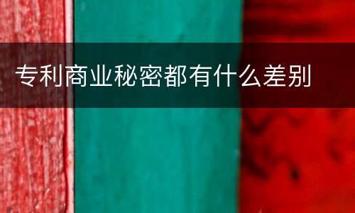 专利商业秘密都有什么差别
