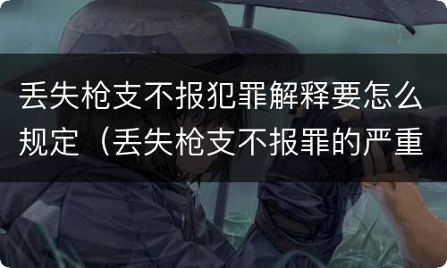 丢失枪支不报犯罪解释要怎么规定（丢失枪支不报罪的严重后果）