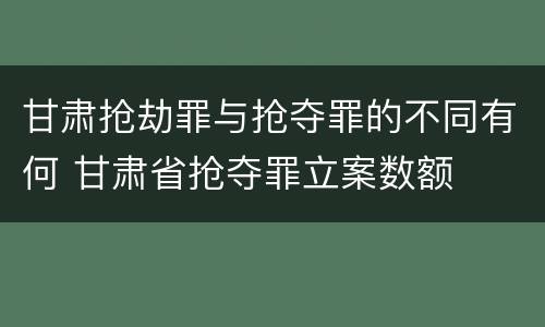 甘肃抢劫罪与抢夺罪的不同有何 甘肃省抢夺罪立案数额