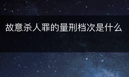 故意杀人罪的量刑档次是什么