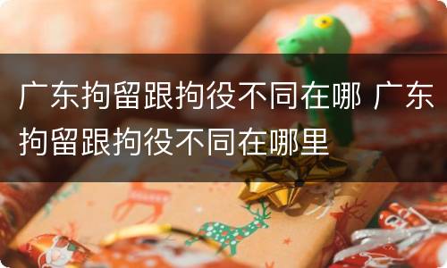 广东拘留跟拘役不同在哪 广东拘留跟拘役不同在哪里