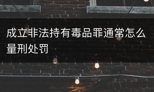成立非法持有毒品罪通常怎么量刑处罚