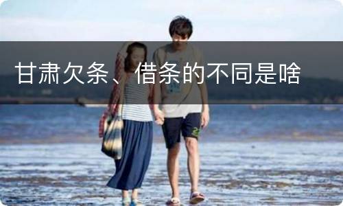 甘肃欠条、借条的不同是啥