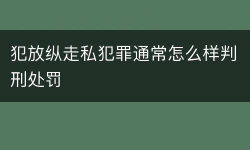 犯放纵走私犯罪通常怎么样判刑处罚