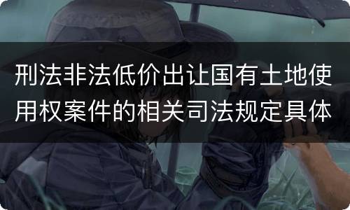 刑法非法低价出让国有土地使用权案件的相关司法规定具体有哪些主要内容