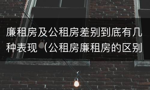 廉租房及公租房差别到底有几种表现（公租房廉租房的区别）