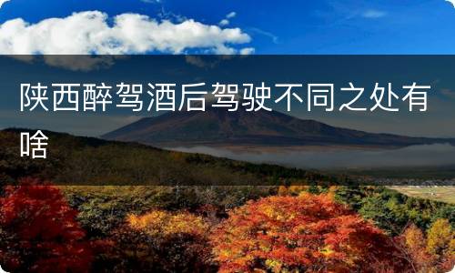 陕西醉驾酒后驾驶不同之处有啥