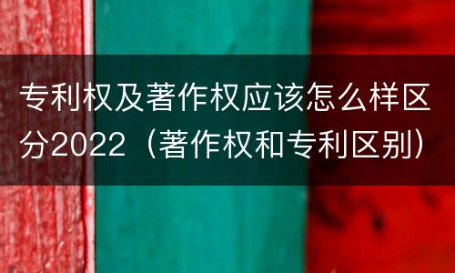 专利权及著作权应该怎么样区分2022（著作权和专利区别）