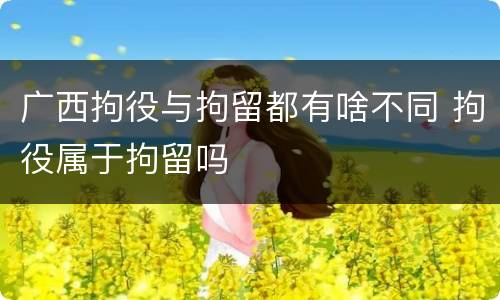 广西拘役与拘留都有啥不同 拘役属于拘留吗