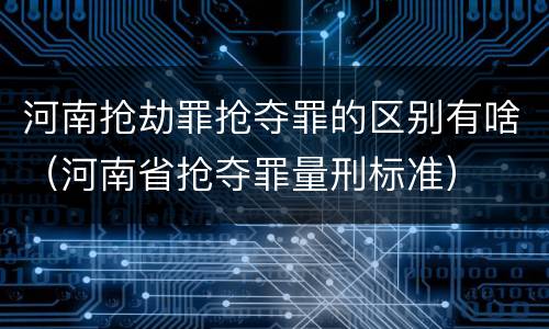 河南抢劫罪抢夺罪的区别有啥（河南省抢夺罪量刑标准）