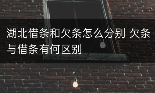 湖北借条和欠条怎么分别 欠条与借条有何区别