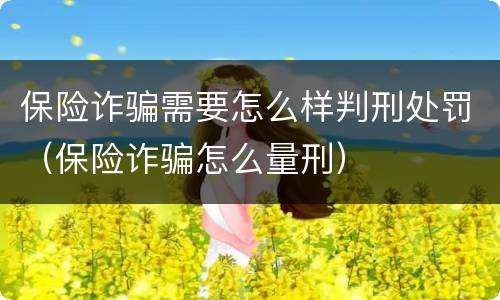 保险诈骗需要怎么样判刑处罚（保险诈骗怎么量刑）