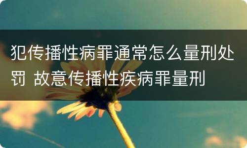 犯传播性病罪通常怎么量刑处罚 故意传播性疾病罪量刑