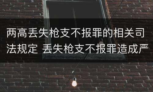 两高丢失枪支不报罪的相关司法规定 丢失枪支不报罪造成严重后果