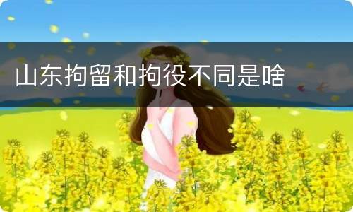 山东拘留和拘役不同是啥