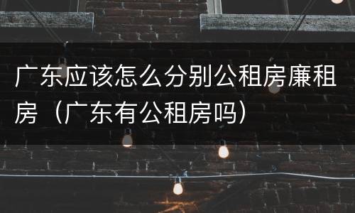 广东应该怎么分别公租房廉租房（广东有公租房吗）
