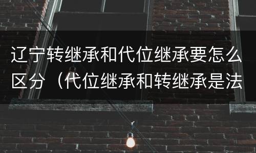 辽宁转继承和代位继承要怎么区分（代位继承和转继承是法定继承吗）