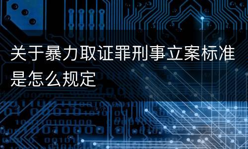 关于暴力取证罪刑事立案标准是怎么规定