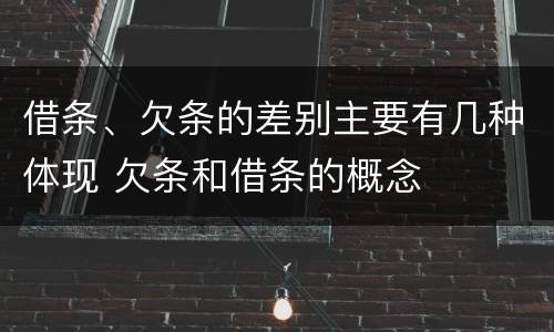 借条、欠条的差别主要有几种体现 欠条和借条的概念