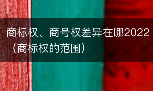 商标权、商号权差异在哪2022（商标权的范围）